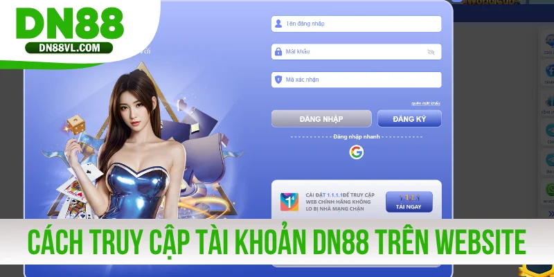Cách thức truy cập vào tài khoản DN88 trên website