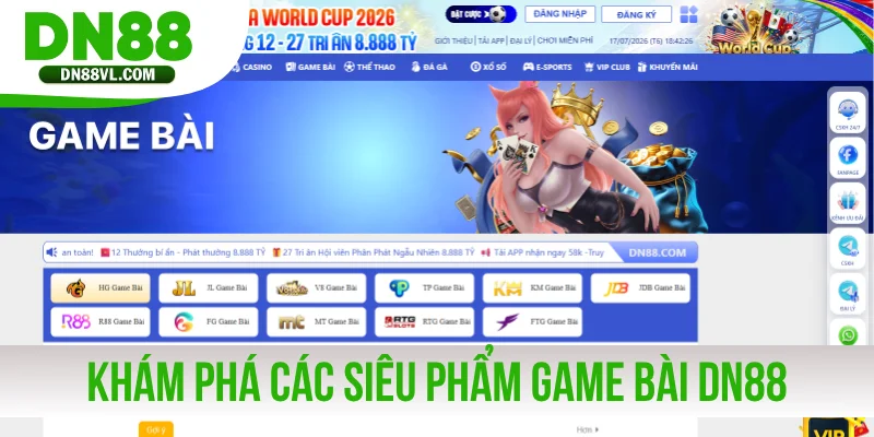Khám phá các siêu phẩm game bài DN88 độc quyền